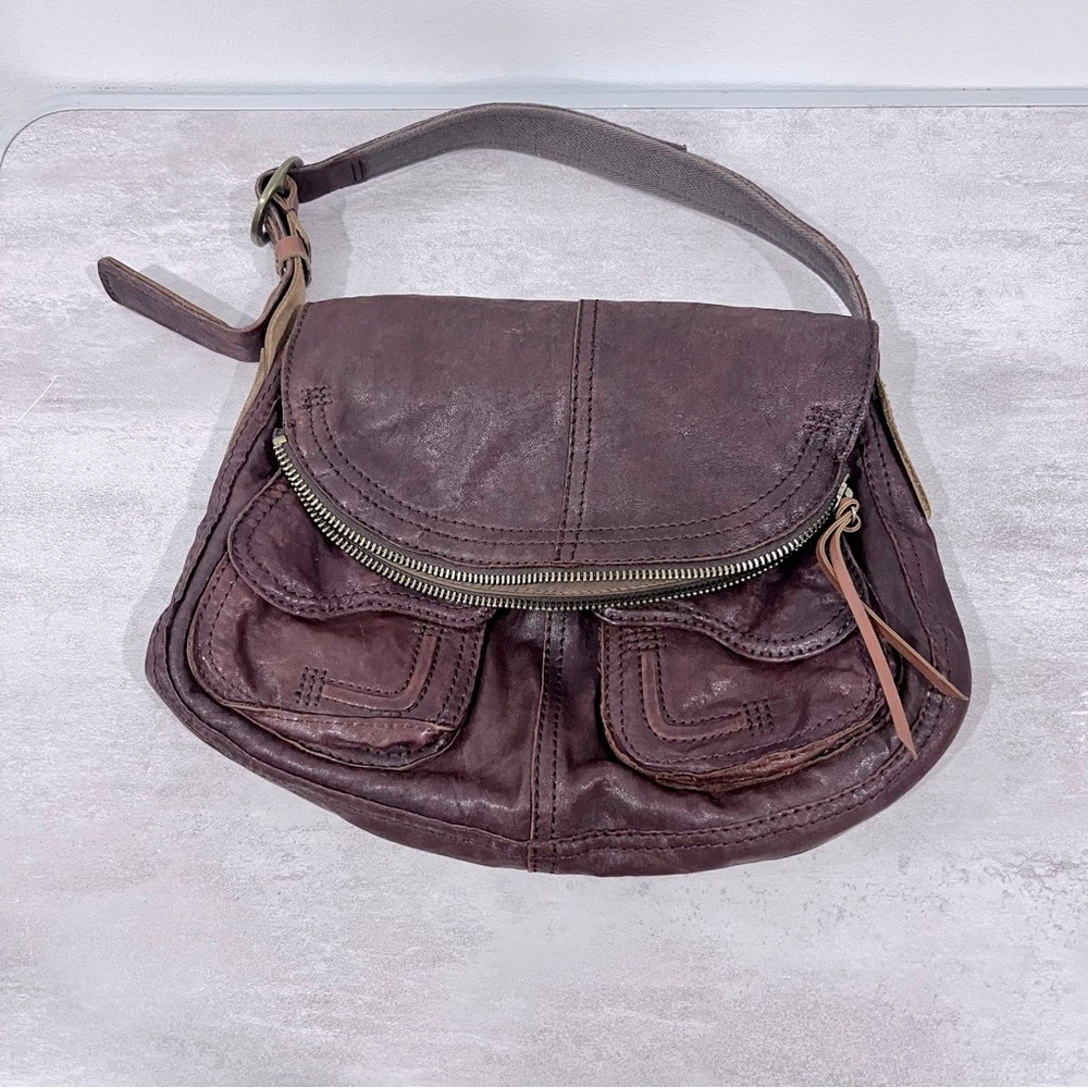 Lucky Brand Vintage Inspired Lamb Leather Hobo Stash Shoulder Bag